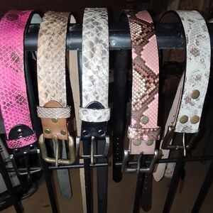 Handmade Real Python Snakeskin Belts With Any Size & Color Avail. Upon Request